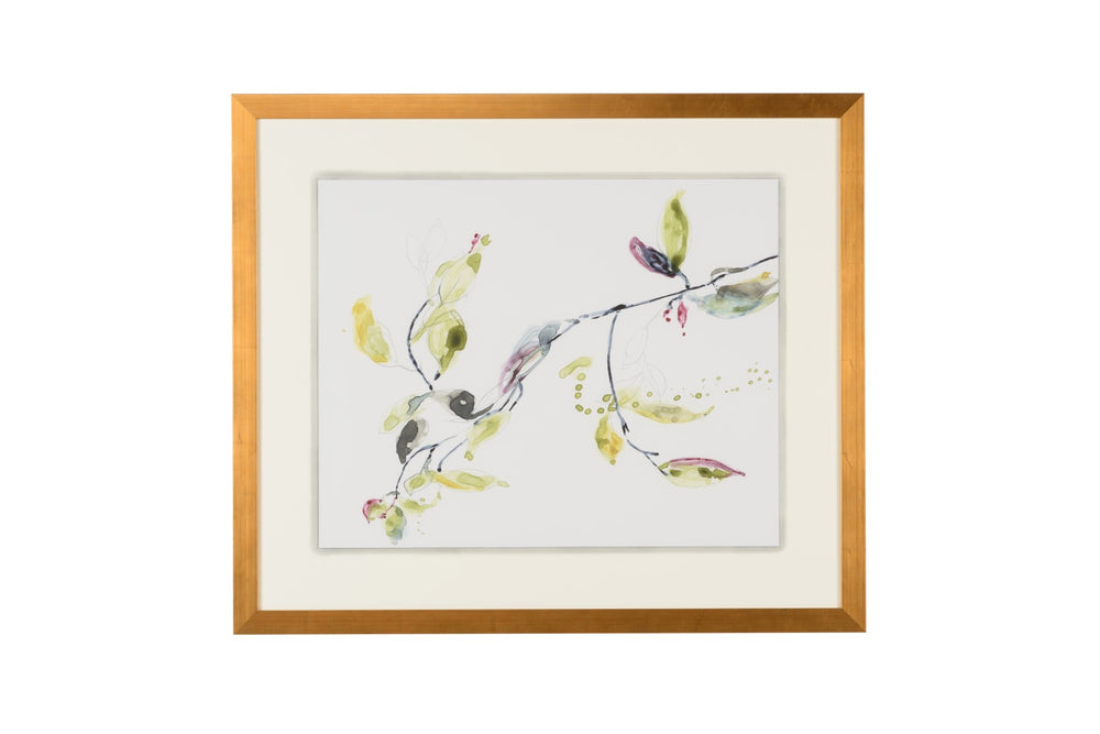 Chelsea House Leaf Leaf Branch I Gold Framed Botanical Print On Archival Paper With 8-Ply Mat, Ready To Hang 35X40.75" 386875