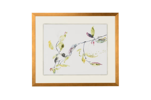Chelsea House Leaf Leaf Branch I Gold Framed Botanical Print On Archival Paper With 8-Ply Mat, Ready To Hang 35X40.75" 386875