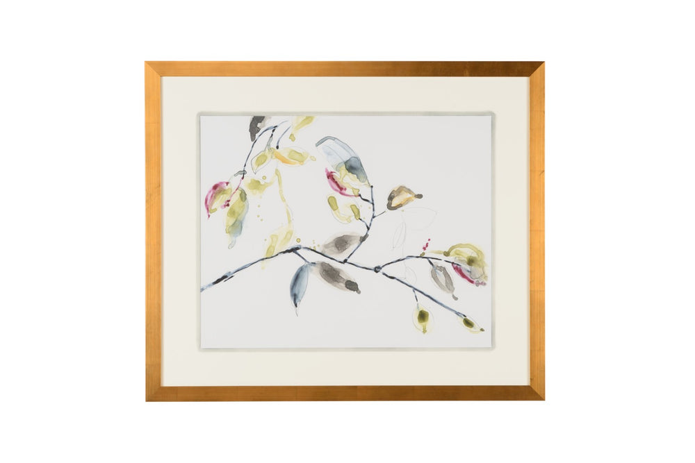 Chelsea House Leaf Botanical Wall Art With Gold Leaf Frame, Hand-Embellished Mat, 35"X40.75" Ready-To-Hang Decor 386876
