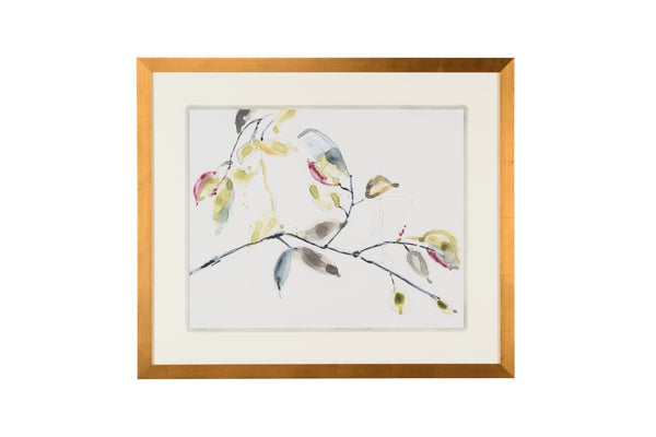 Chelsea House Leaf Botanical Wall Art With Gold Leaf Frame, Hand-Embellished Mat, 35"X40.75" Ready-To-Hang Decor 386876