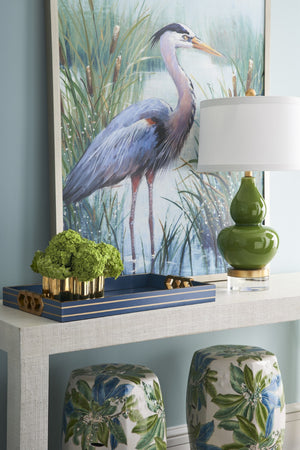 Chelsea House Marsh Heron Large GicléE Print In Silver Leaf Frame, 50"X37.75" Protective Glazing, Coastal Calm 386898