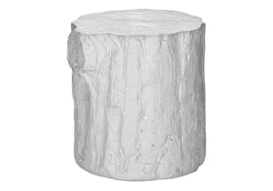 English Elm Accent Tree Stump Round Side Table Sculptural White Magnesium Oxide Indoor Outdoor B2710P461669