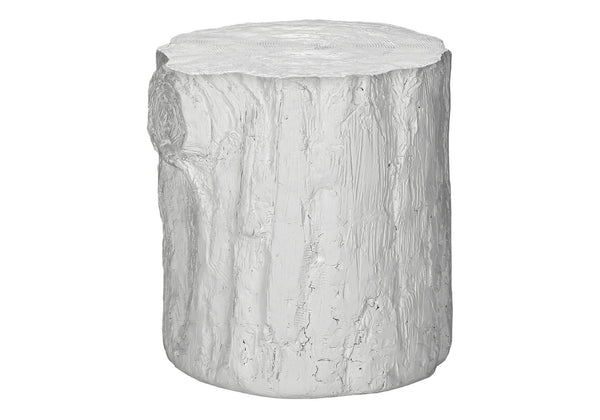 English Elm Accent Tree Stump Round Side Table Sculptural White Magnesium Oxide Indoor Outdoor B2710P461669