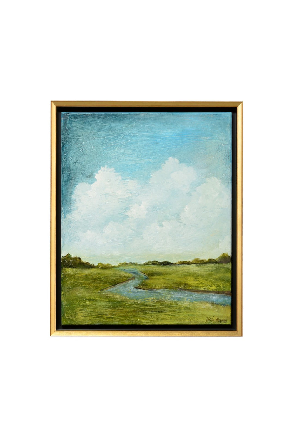 Chelsea House Free Contemplative Oil Painting "To Wander I" — Floating Black Frame With Gold Leaf Accent, 22"X18" Ready-To-Hang Piece 386929
