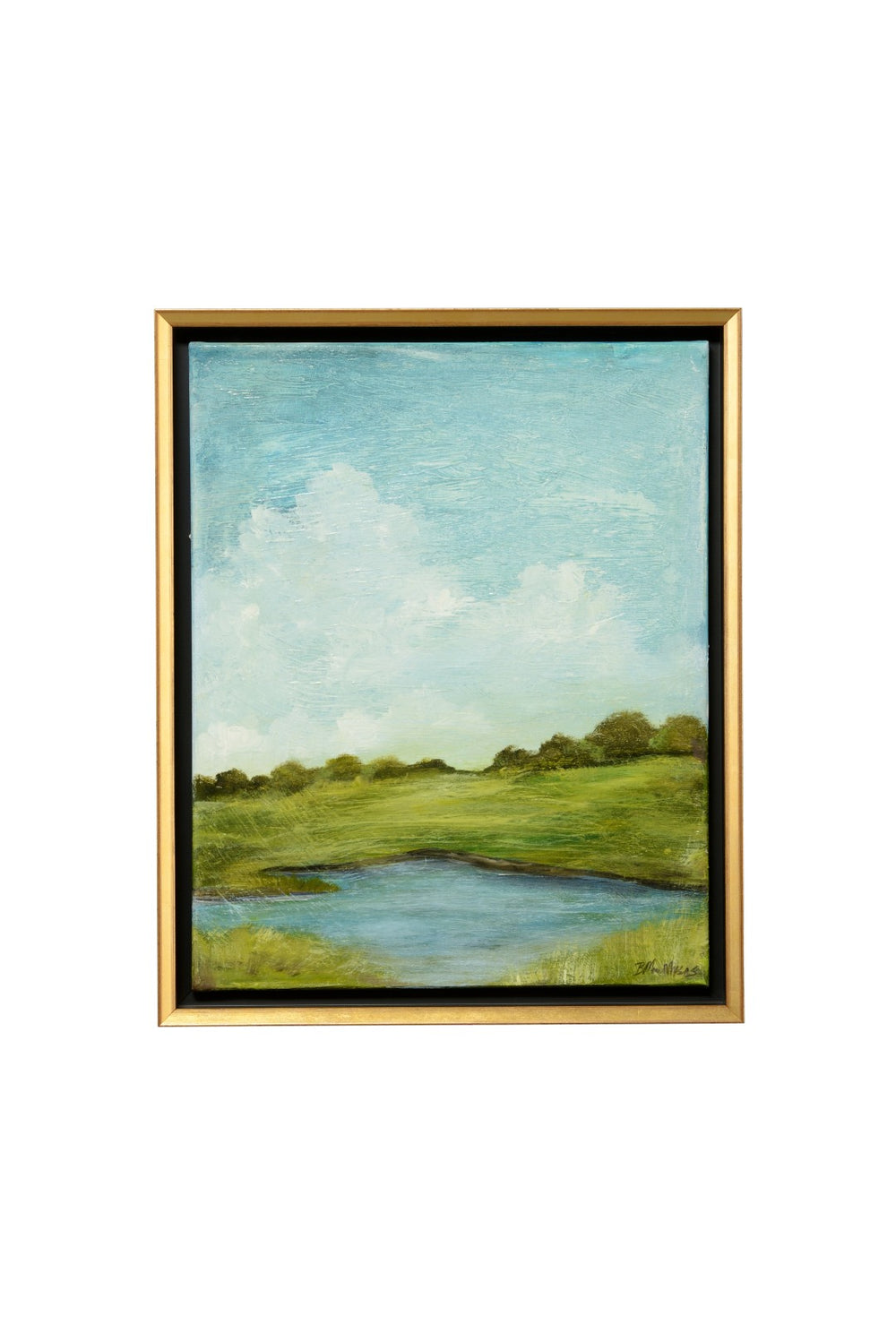 Chelsea House Free To Wander Ii Original Oil Painting 22X18 In — Textured Contemporary Piece In Black & Gold Floating Frame, Gallery-Ready Display 386930