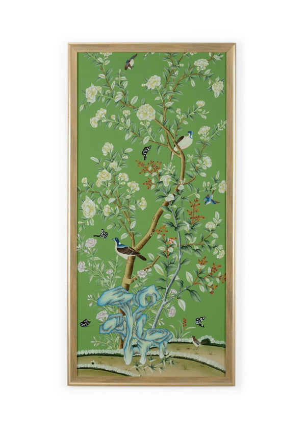 Chelsea House Regent Hand-Painted Silk Watercolor In Gold Scoop Frame — Modern-Contemporary 63.5" X 31.13" Focal Artpiece 386954