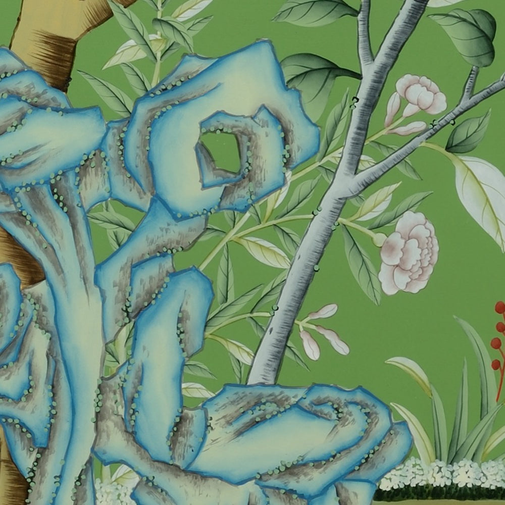 Chelsea House Regent Hand-Painted Silk Watercolor In Gold Scoop Frame — Modern-Contemporary 63.5" X 31.13" Focal Artpiece 386954