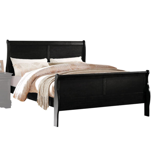 English Elm Louis Philippe Elegant Black Sleigh Bed - Eastern King Size With Timeless Design & Sturdy Support B2726S00140