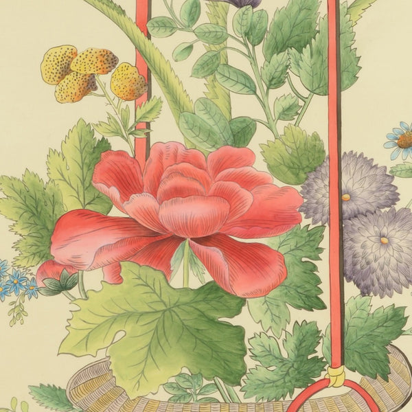 Chelsea House Chinoiserie Hand-Painted Watercolor Basket By Jamie Merida, Gold Plein Air Frame, Gallery-Ready Decor 386972