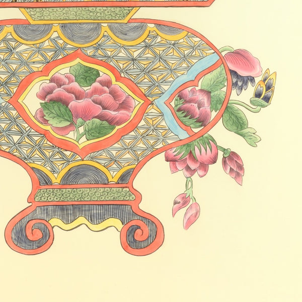 Chelsea House Chinoiserie Basket Iii By Jamie Merida — Hand-Painted Watercolor In Gold Frame, Elegant Botanical Art (55.5"X37") 386974