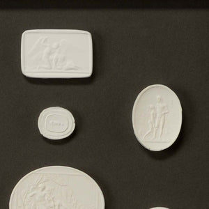 Chelsea House The Grand Tour Intaglios I — Framed Intaglio On Charcoal With Gold Leaf Frame, Classical Modern Accent 386992