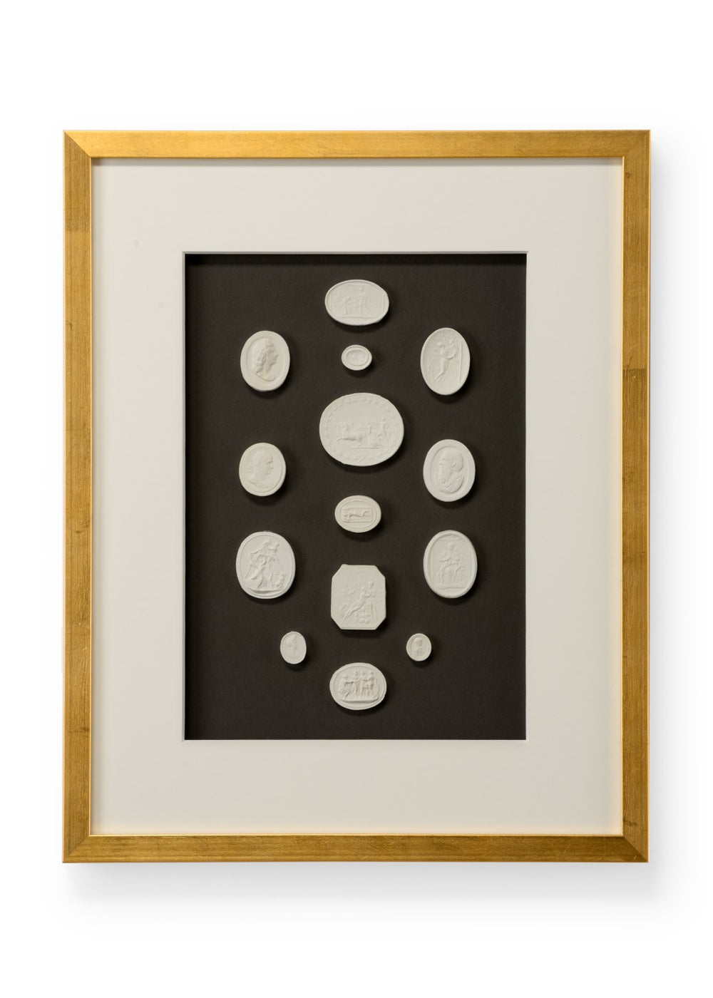 Chelsea House The Grand Tour Intaglios Ii Classic Intaglio Prints On Charcoal With Six-Ply Mat And Gold Leaf Frame, Glazed 386993