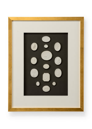 Chelsea House The Grand Tour Intaglios Ii Classic Intaglio Prints On Charcoal With Six-Ply Mat And Gold Leaf Frame, Glazed 386993
