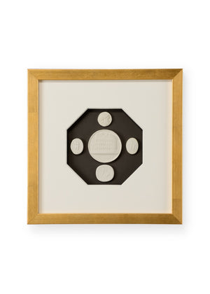 Chelsea House The Grand Tour Intaglios Iii — Framed Charcoal Intaglio Art With White Mat & Gold Leaf Frame, 11" X 11" 386994