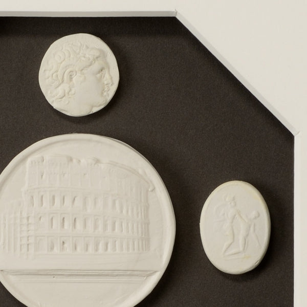 Chelsea House The Grand Tour Intaglios Iii — Framed Charcoal Intaglio Art With White Mat & Gold Leaf Frame, 11" X 11" 386994