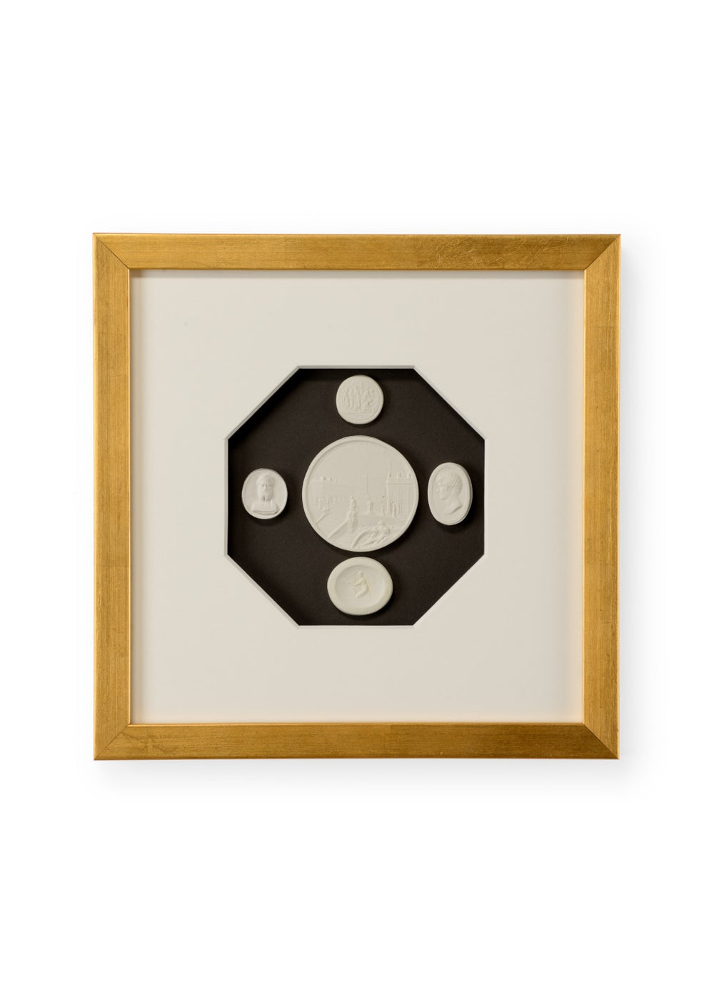 Chelsea House The Grand Tour Intaglios Iv — Charcoal Intaglio Print In Gold Leaf Frame, Six-Ply Mat, Gallery Quality 386995