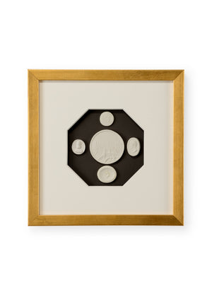 Chelsea House The Grand Tour Intaglios Iv — Charcoal Intaglio Print In Gold Leaf Frame, Six-Ply Mat, Gallery Quality 386995