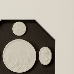 Chelsea House The Grand Tour Intaglios Iv — Charcoal Intaglio Print In Gold Leaf Frame, Six-Ply Mat, Gallery Quality 386995