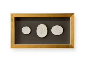 Chelsea House Small Intaglio Shadowbox Ii — Compact Gold Leaf Frame With Charcoal Backing, Glass-Protected Intaglios For Elegant Gallery Walls (12.5" W) 386997