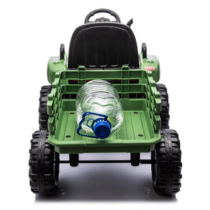 English Elm Ride on Electric Tractor Toy with Trailer 24v 400w Dual Motors Remote Control Led Emerald W1578P193905