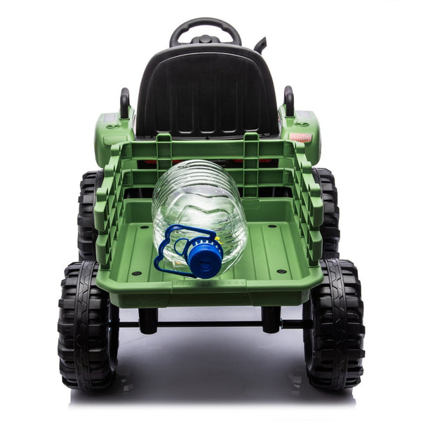 English Elm Ride on Electric Tractor Toy with Trailer 24v 400w Dual Motors Remote Control Led Emerald W1578P193905