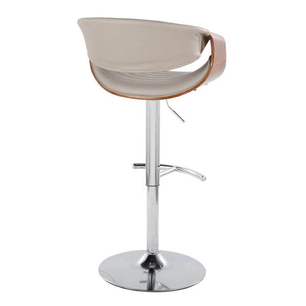 English Elm Symphony Mid-Century Modern Adjustable Barstools - Set Of 2 With Swivel, Chrome Base & Walnut Accent B202S01024-GIGA