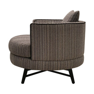 English Elm Swivel Solid Wood & Plywood Frame Accent Chair with Metal Swivel, Plush Foam Seat and Back Upholstery B035P148235