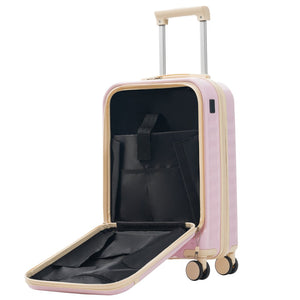 English Elm Front Access Hardside 3 Piece Travel Set with Usb Port Spinner Wheels and Tsa Lock Pink N732P326130U