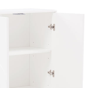 English Elm Ella 32" Accent Cabinet with Soft-Close Doors, Adjustable Shelves, Rounded Edges & Sled Legs White B365S00009