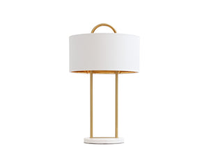 Sunpan KEZNA Table Lamp - Unique White Marble Base & Soft Matte Shade for Modern Elegance in Any Space 109264