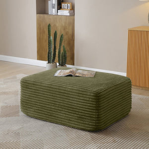 English Elm 105'' Modular Corduroy Sectional with Deep Cushions and Ottoman for Living Room W1117S00325