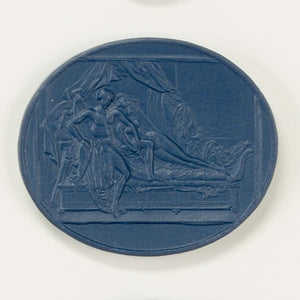 Chelsea House Intaglios Blue Intaglio Prints Under Glass In Silver Leaf Frame, 16X12" Abstract Coastal Minimal Wall Art 387000