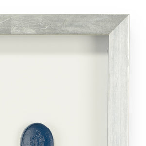 Chelsea House Intaglios Blue Intaglio Prints Under Glass In Silver Leaf Frame, 16X12" Abstract Coastal Minimal Wall Art 387000