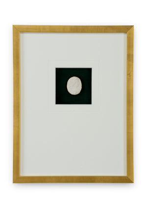 Chelsea House Intaglio Gold Leaf Framed Print On Deep Green With 6-Ply White Mat, Glass Glazing — Luxe Accent Art 387034