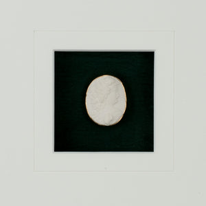 Chelsea House Intaglio Gold Leaf Framed Print On Deep Green With 6-Ply White Mat, Glass Glazing — Luxe Accent Art 387034