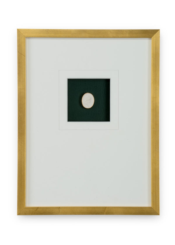 Chelsea House Intaglio Deep Green Intaglio Prints In Gold Leaf Frame With White Mat, Gallery-Ready 17.5X13.25" 387035