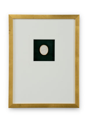 Chelsea House Intaglio Deep Green With Gold Leaf Frame And 6-Ply White Mat — Glass-Covered Luxe Wall Art 387036
