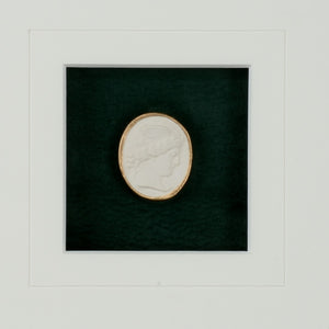 Chelsea House Intaglio Deep Green With Gold Leaf Frame And 6-Ply White Mat — Glass-Covered Luxe Wall Art 387036