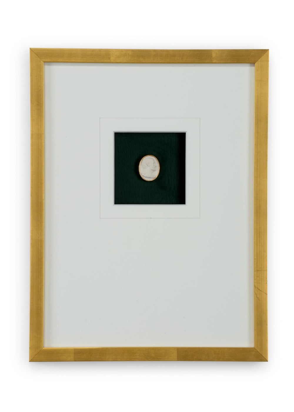 Chelsea House Intaglio Deep Green Gold Leaf Framed Art With 6-Ply Mat And Glazing — Elegant Textured Wall Accent 387037