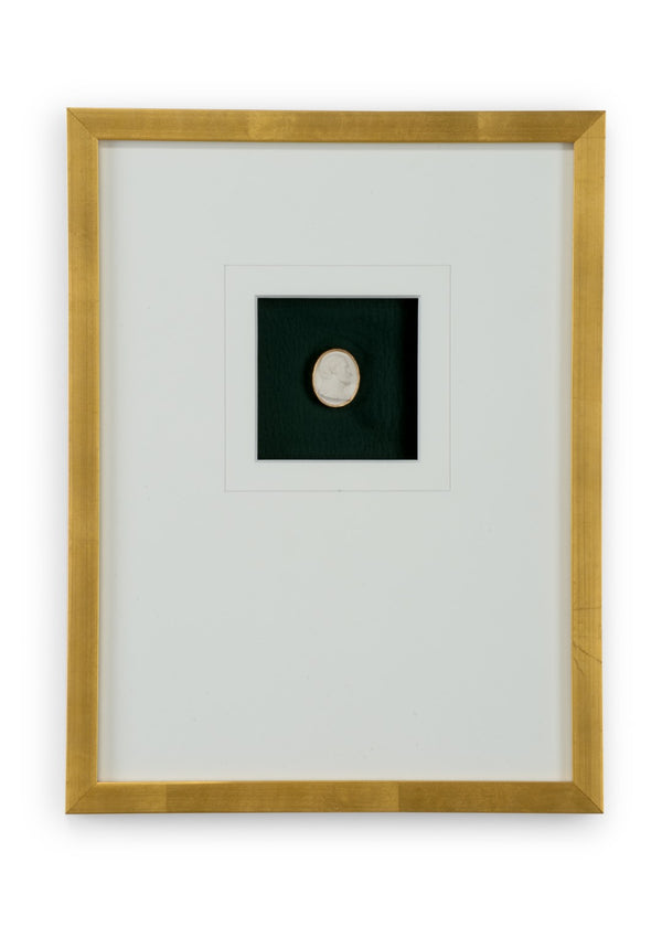 Chelsea House Intaglio Deep Green Gold Leaf Framed Art With 6-Ply Mat And Glazing — Elegant Textured Wall Accent 387037