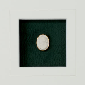 Chelsea House Intaglio Hand-Finished Gold Leaf Frame On Deep Green Field, White Mat, Protective Glass, Ready To Hang 387039