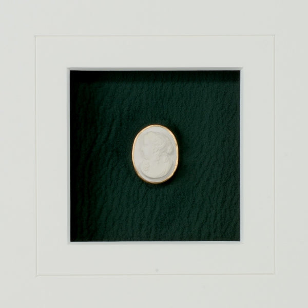Chelsea House Intaglio Hand-Finished Gold Leaf Frame On Deep Green Field, White Mat, Protective Glass, Ready To Hang 387039