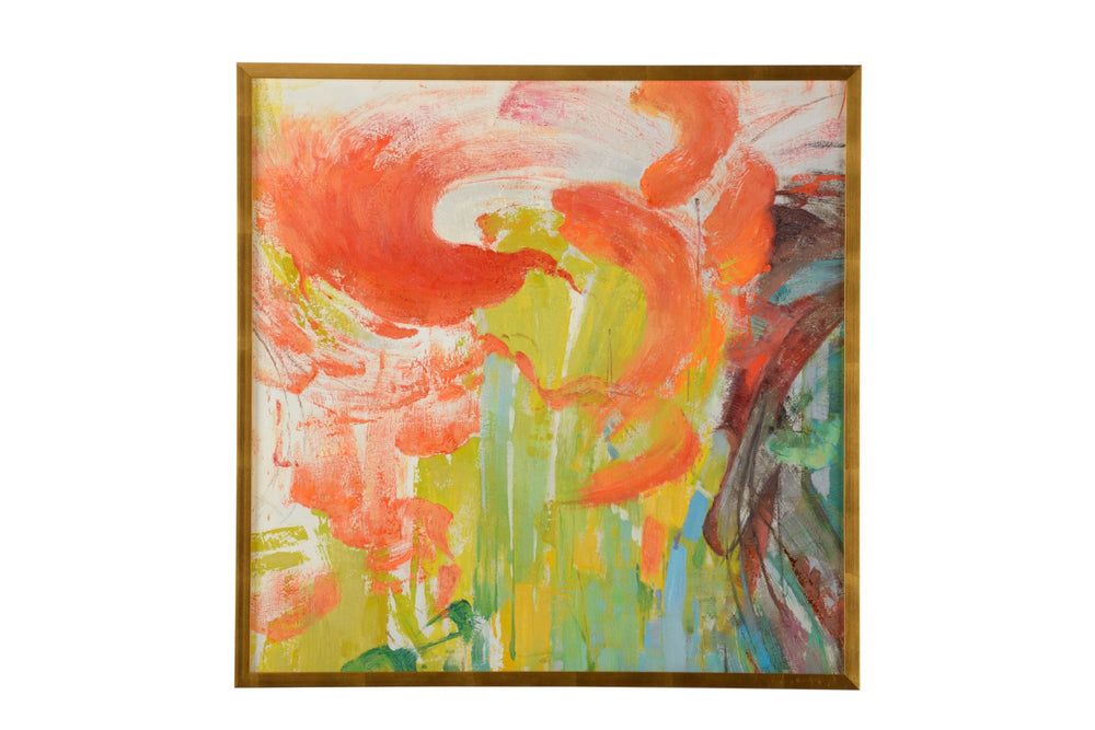 Chelsea House Emerald Original Oil Painting By Claire Bell In Gold Leaf Box Frame, Coastal Landscape, Ready To Hang, 31.5"X31.25" 387057