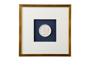 Chelsea House Intaglios Classic Navy Engraved Art In Gold Leaf Frame With 8-Ply Mat — Gallery-Ready Accent Piece 387067