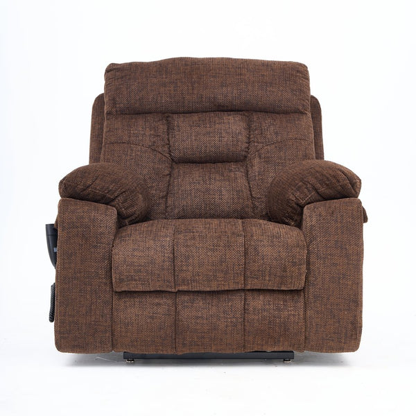 English Elm Old Age Electric Lift Chair With Massage & Heat, 180° Recline, Dual Motors, Cup Holders & Storage W547S00054