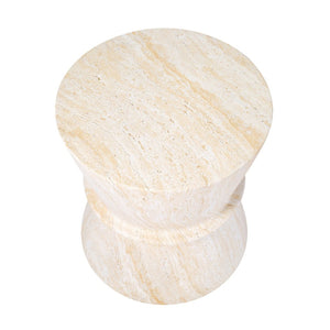 English Elm U_style Hourglass Mgo Concrete Outdoor Accent Table Sculptural Stone Texture Patio Decor Beige,Yellow N711P422072M