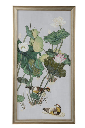 Chelsea House Lotus Lotus Pond I Silver Leaf Framed Print — Tranquil Water-Lily Art On Archival Paper, Ready To Hang 387120