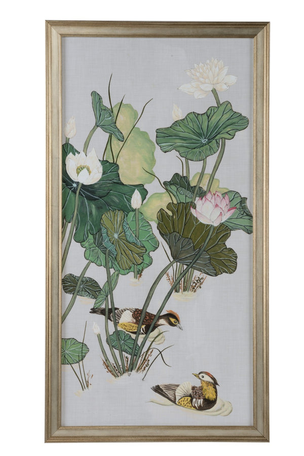 Chelsea House Lotus Lotus Pond I Silver Leaf Framed Print — Tranquil Water-Lily Art On Archival Paper, Ready To Hang 387120