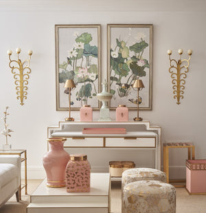 Chelsea House Lotus Serene Framed Print With Silver Leaf Frame And Protective Glass — Elegant Focal Art For Home 387121