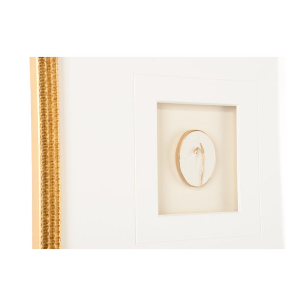 Chelsea House Botanical Framed Relief Art With Real Gold Leaf, Layered 8-Ply Mat & Glass Shadowbox, 17.5"X13.25" 387145